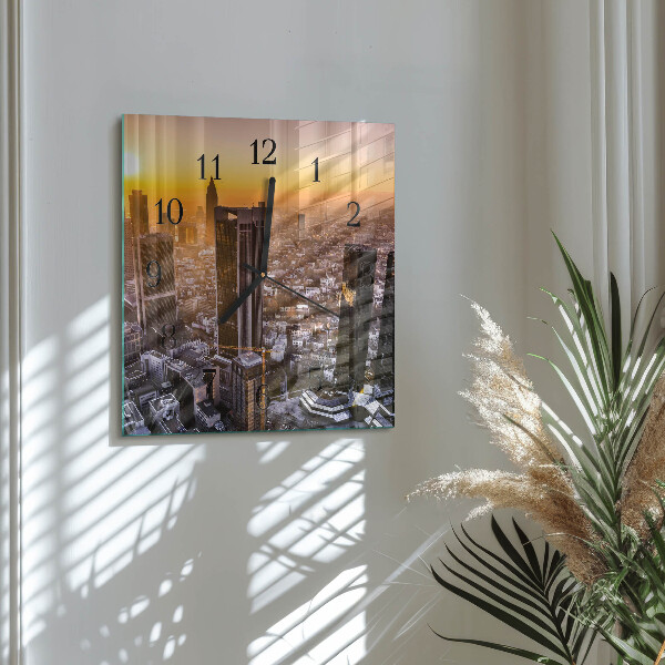 Square wall clock Sunset