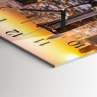 Square wall clock Sunset