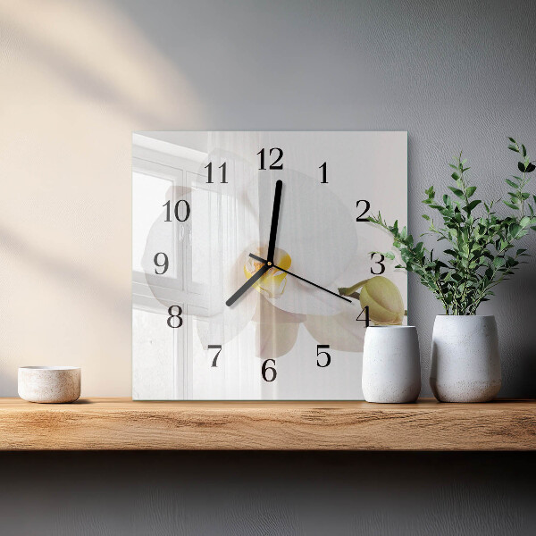 Square wall clock Orchid