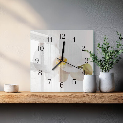 Square wall clock Orchid