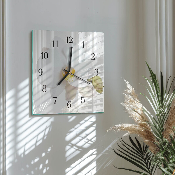 Square wall clock Orchid