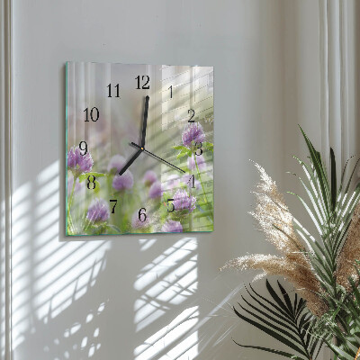 Square wall clock Flowers