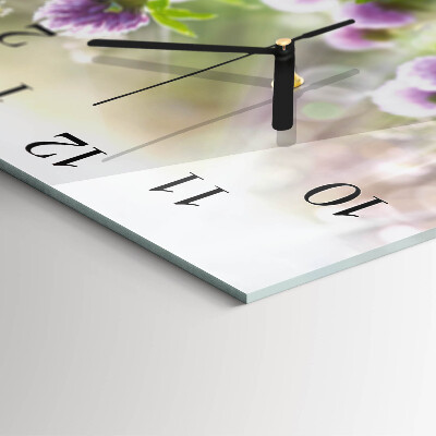 Square wall clock Flowers