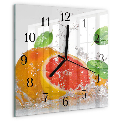 Square wall clock Grapefruit