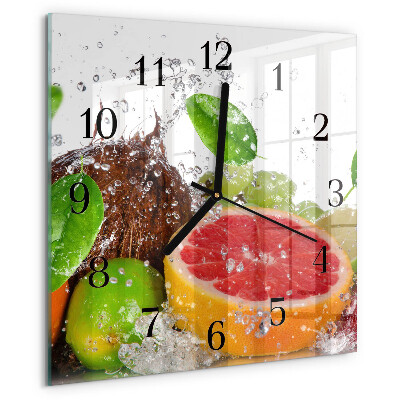Square wall clock Fruit