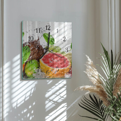 Square wall clock Fruit