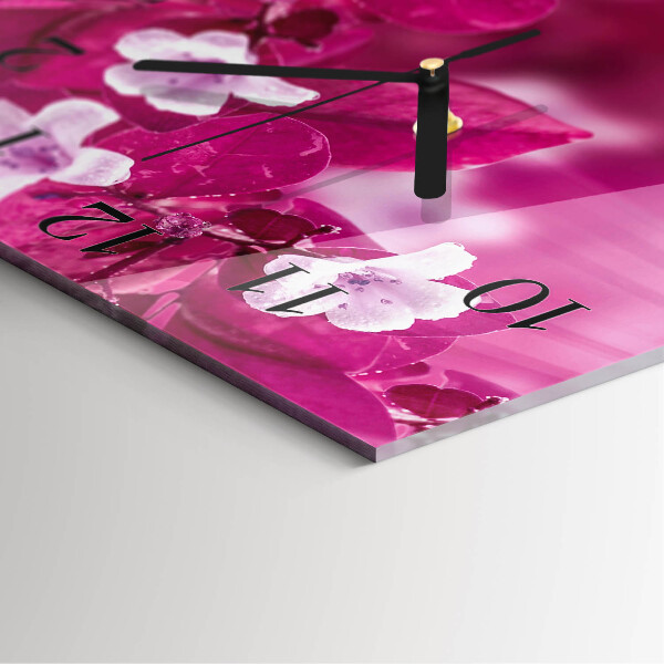 Square wall clock Flowers