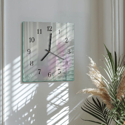 Square wall clock Flowers