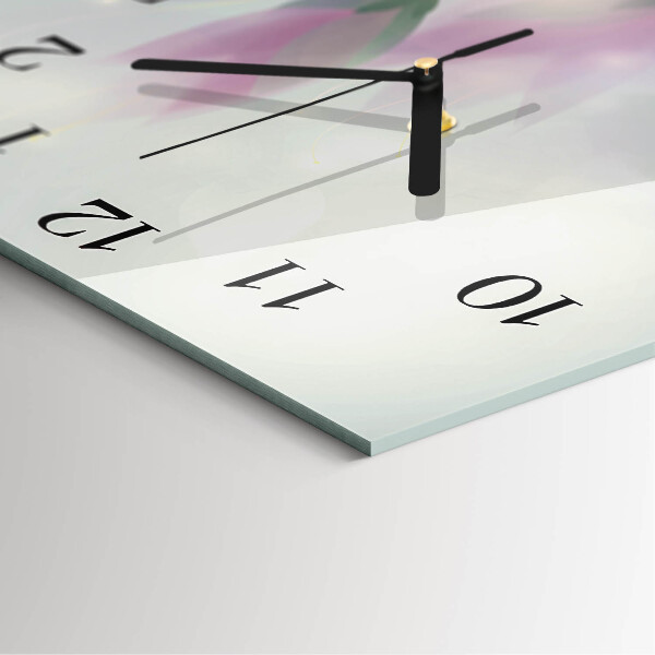 Square wall clock Flowers