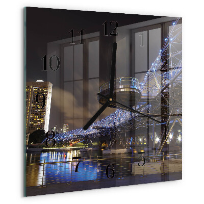 Square wall clock Night