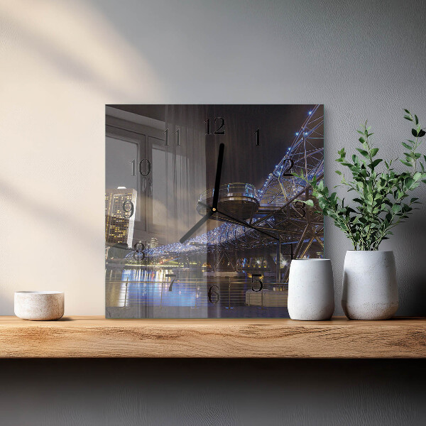 Square wall clock Night
