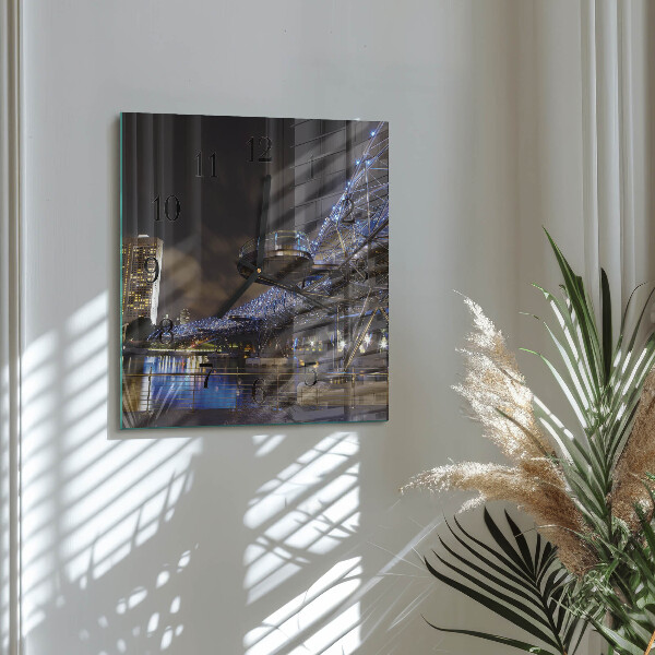 Square wall clock Night