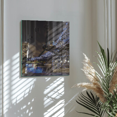 Square wall clock Night