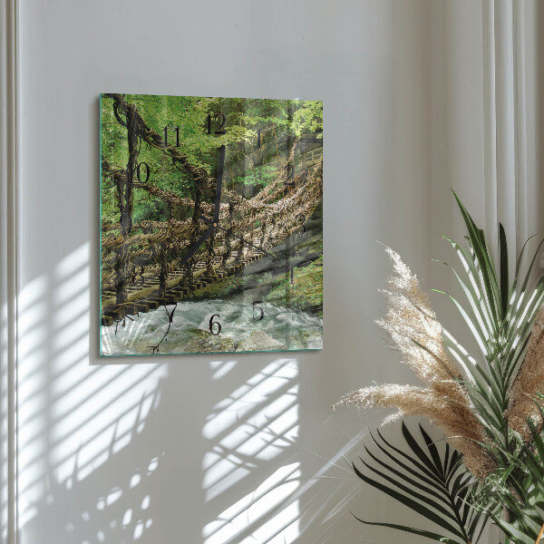Square wall clock Rope Bridge