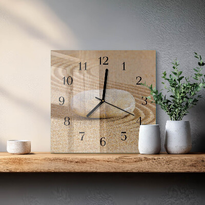 Square wall clock Stone Sand