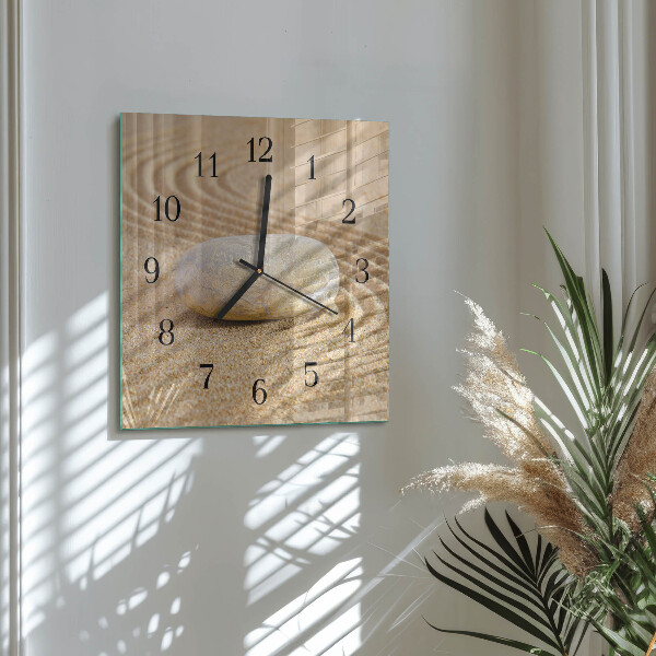 Square wall clock Stone Sand