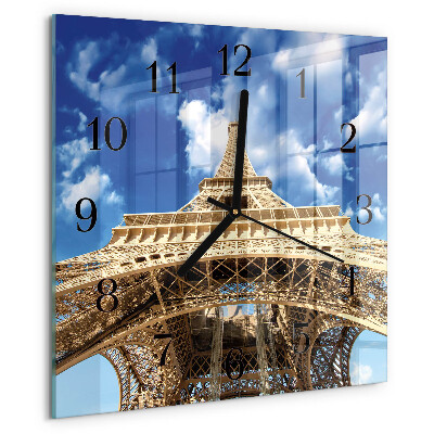 Square wall clock Eiffel Tower