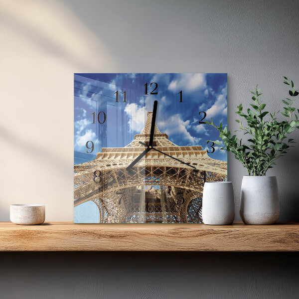 Square wall clock Eiffel Tower