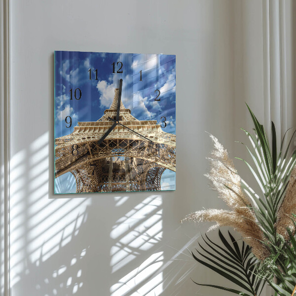 Square wall clock Eiffel Tower