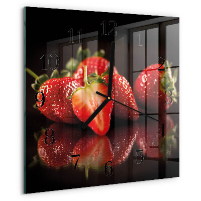 Square wall clock Strawberries