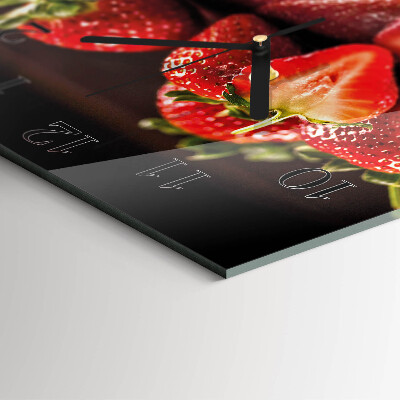 Square wall clock Strawberries