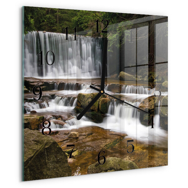 Square wall clock Waterfalls