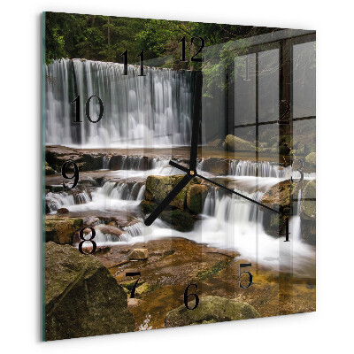 Square wall clock Waterfalls