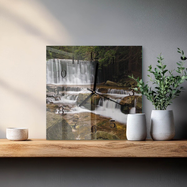 Square wall clock Waterfalls