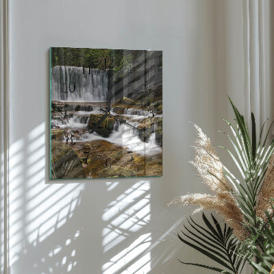 Square wall clock Waterfalls