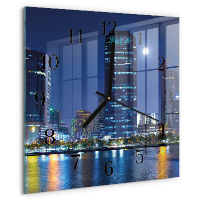 Square wall clock Night on the Town