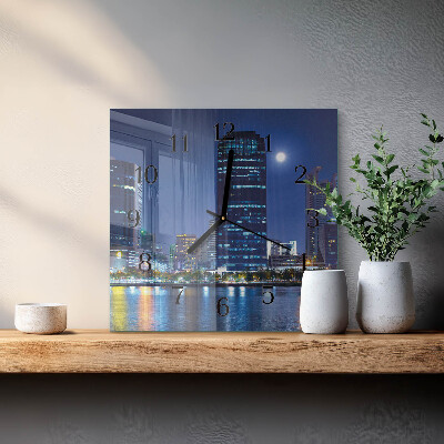 Square wall clock Night on the Town