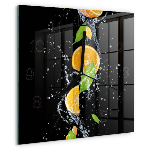 Square wall clock Oranges