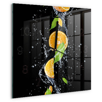 Square wall clock Oranges