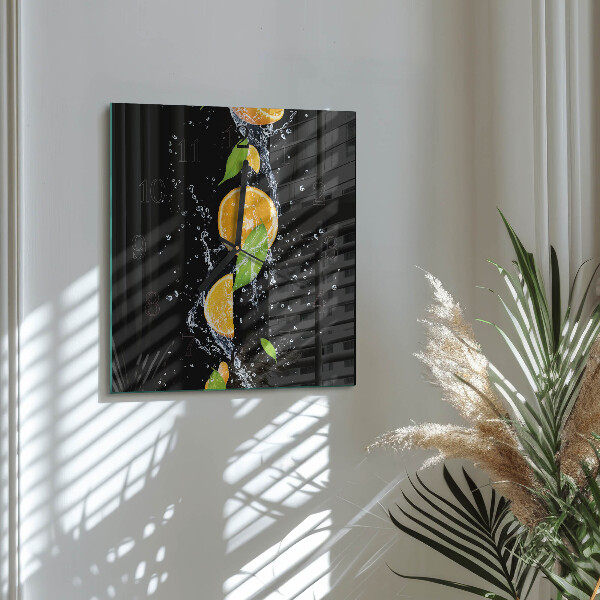 Square wall clock Oranges