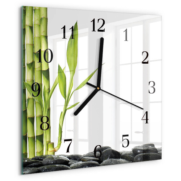 Square wall clock Bamboo
