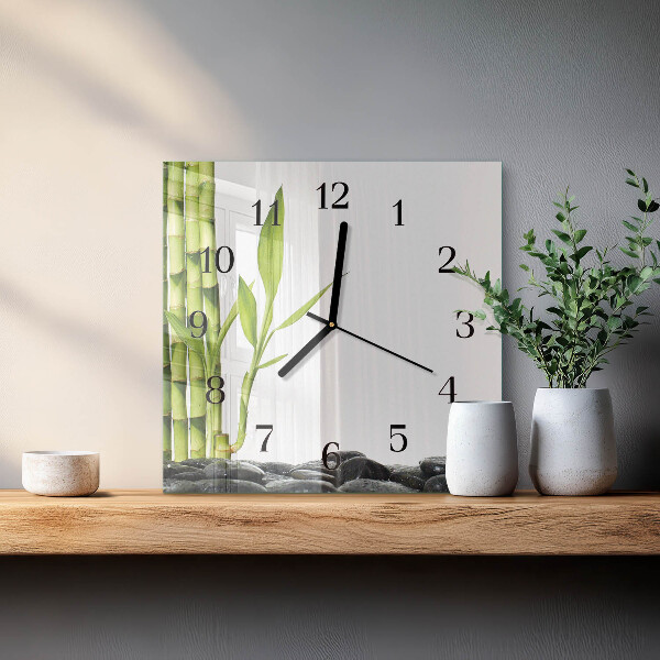 Square wall clock Bamboo