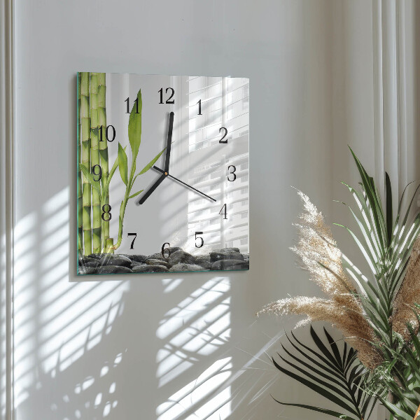 Square wall clock Bamboo