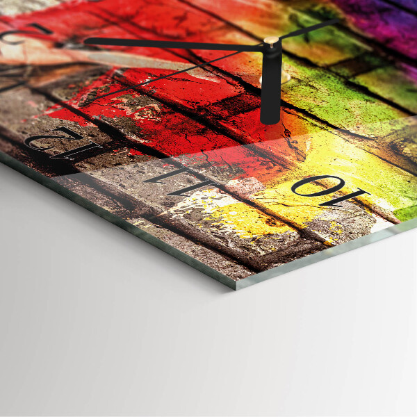 Square wall clock Brick