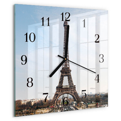 Square wall clock Eiffel Tower