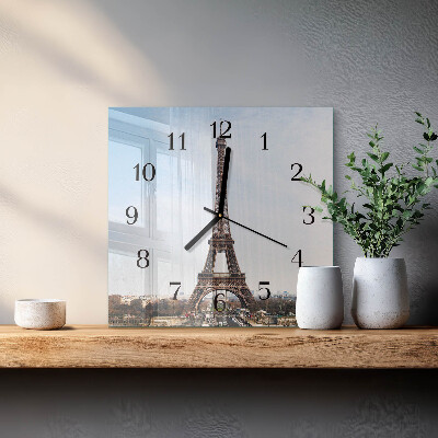 Square wall clock Eiffel Tower