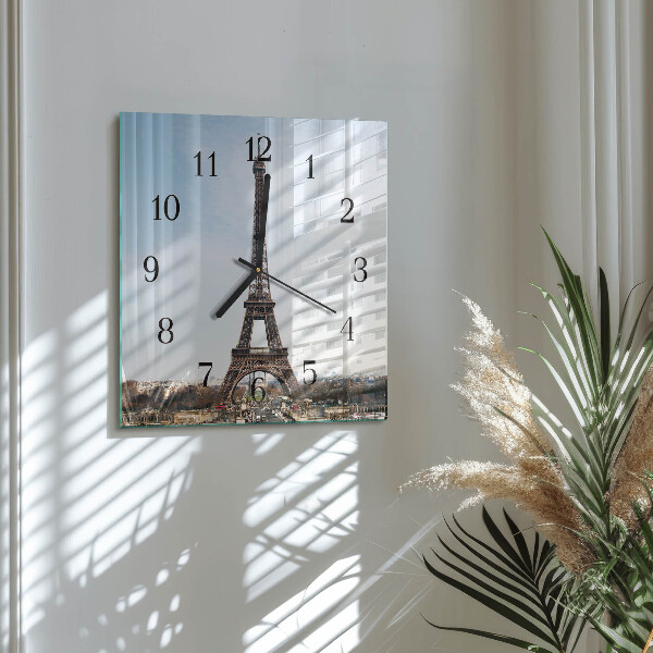 Square wall clock Eiffel Tower