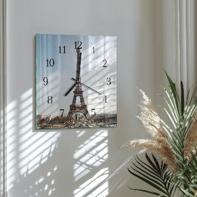 Square wall clock Eiffel Tower