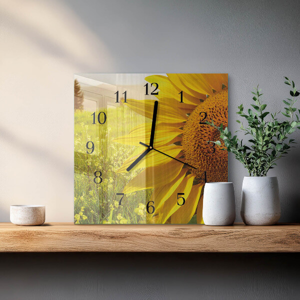 Square wall clock Sunflower