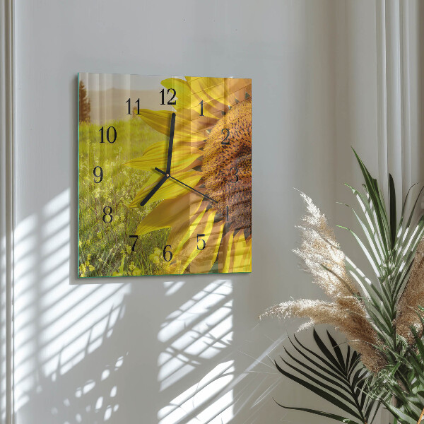 Square wall clock Sunflower