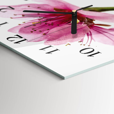 Square wall clock Flower