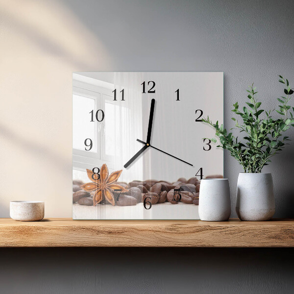Square wall clock Coffee Beans