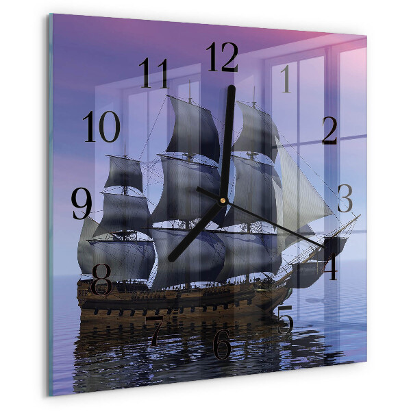 Square wall clock Sailing