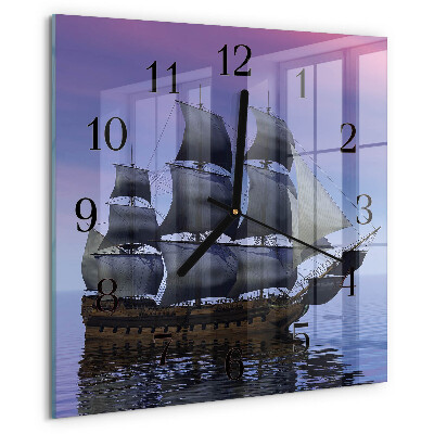 Square wall clock Sailing