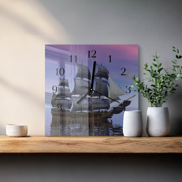 Square wall clock Sailing