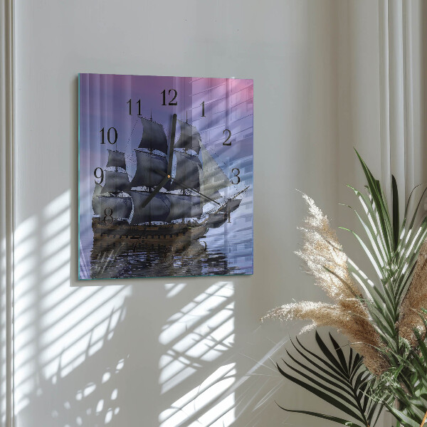 Square wall clock Sailing